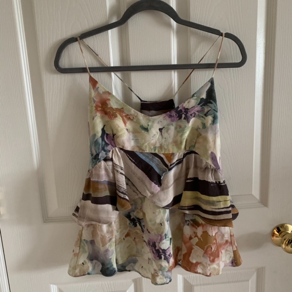 Anthropologie Jaloux Floral Pattern Mix Tank Top